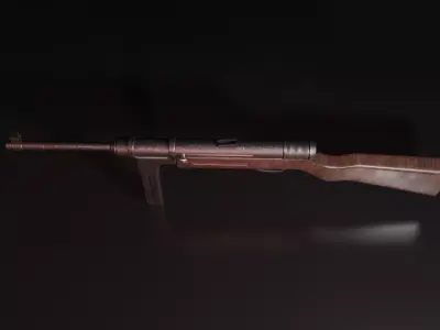 mp40gun wooden gun 3D model
