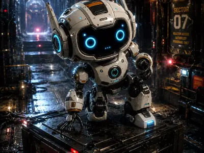 Cute Cinematic SciFi Robot GameReady Companion 3D model