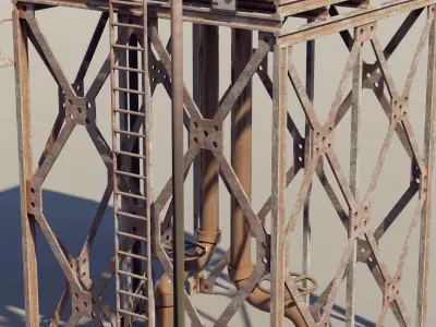 overhead water tank 3D model