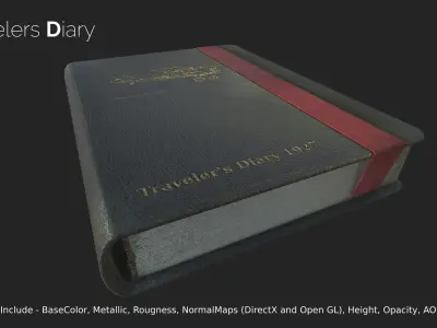 Travelers Diary Low-poly 3D model