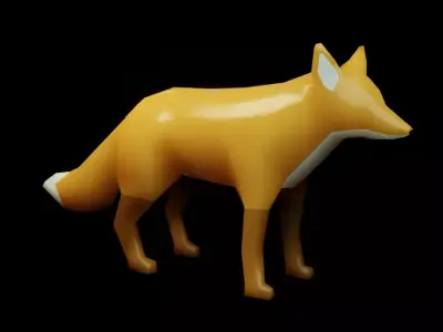 Low poly red fox Low-poly 3D model