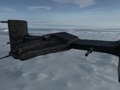 Spaceship 3D model Low-poly star wars tie fighter Low-poly 3D model