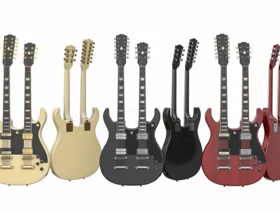 Electric Guitar Part 7 Low-poly 3D model