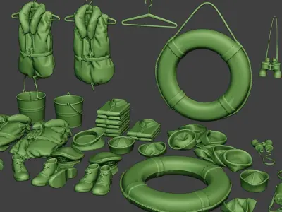 Ww2 US Naval Objects Pack1 3D print model