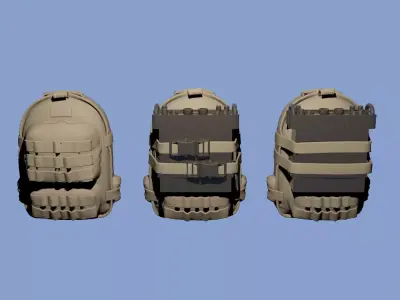 Military backpacks with radio 3D print model