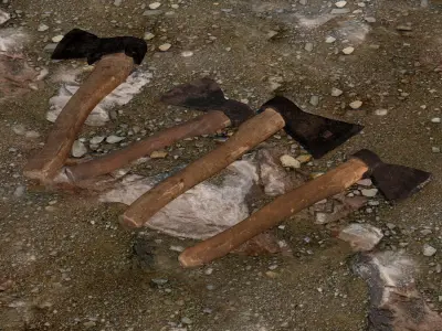 Axe Weapon Pack - Stylized Low Poly Battle Axes 3D model