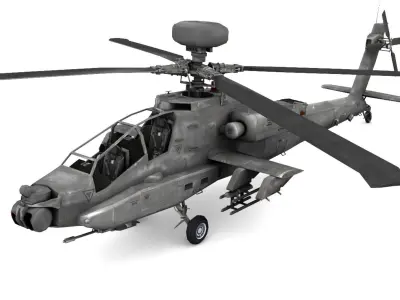 Apache AH-64D Longbow Low-poly 3D model