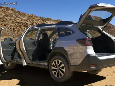 White Subaru Outback 2025 Dirty 3D model