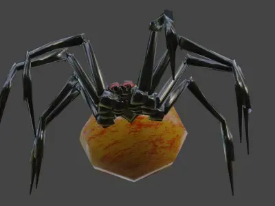 Terrifying spider for horror Free low-poly 3D model