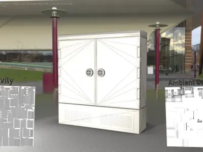 Electrical Distribution Cabinet 140 Low-poly 3D model