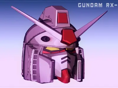 Gundam RX-78 Head 3D print model