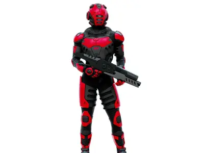 MECHA SOLDIER-L  Rigged for Unreal Engine - Unity - MIXAMO 3D model