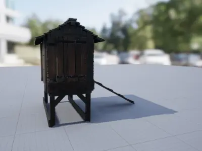Old Chicken Barn - PBR Low-poly 3D model