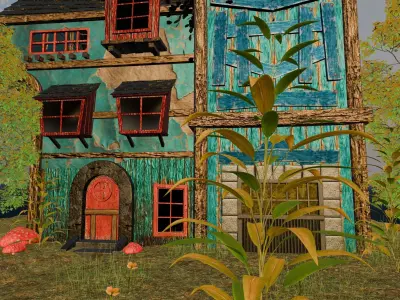 3d forest caslt Low-poly 3D model