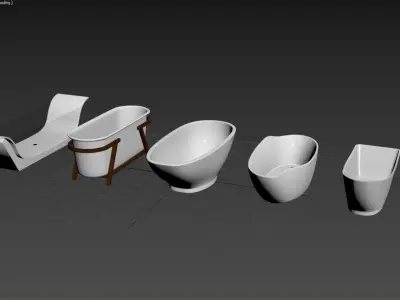 5 models modern luxury bathtubs  PART- 1 3D model
