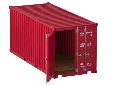 20 ft Container Red 3D model