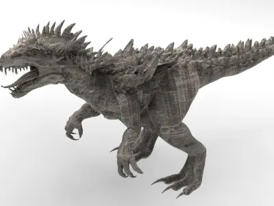 Dragon lizard Viking Dinosaur Statue 4  3D model