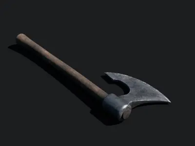 3D Medieval Versatile Battle Axe GameReady PBR Weapon Low-poly 3D model