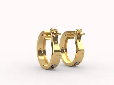 Earrings Cartier 3D print model