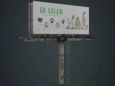 Billboard 1B Low-poly 3D model