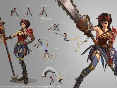 Wonder Woman Chainsaw Weapon Low-poly 3D model
