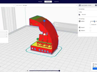 Airplane chair interior 3D PRINTED Ready 3D model