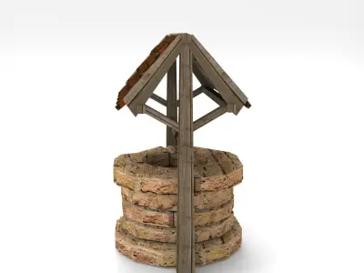 Old well Low-poly 3D model