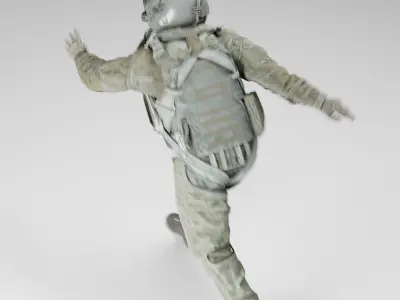 FLIGHT SUIT Fighter Pilot Rigged Low-poly 3D model