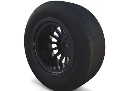Generic Dark Alloy Wheel 3D model
