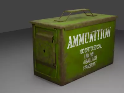 Military Ammunition Realistic Rusty Metal Ammo Box Game Asset Low-poly 3D model