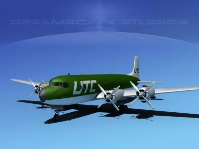 Douglas DC-7C Union Transport 3D model