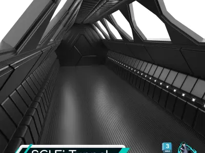 Sci fi Tunnel Free low-poly 3D model
