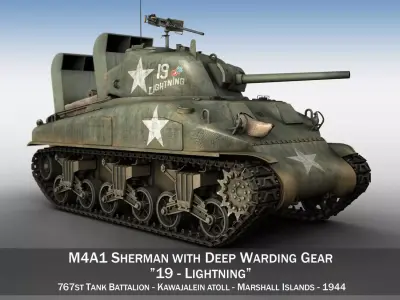 M4A1 Sherman - Lightning 3D model