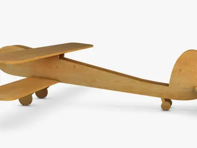 Wooden Toy Plane v 1 3D model