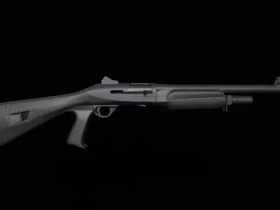 Shotgun benelli M2 Low-poly 3D model