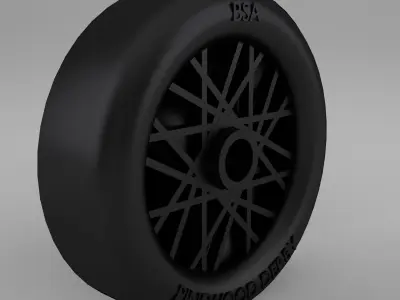 Pinewood Derby Wheel Low-poly 3D model