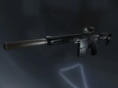 AR15 GQ Armory Carbine Game Ready Low-poly 3D model