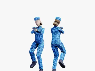 Ground Forces Army Soldiers - Animated and Rigged Low-poly 3D model