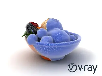 Historic-inspired Clay Bowl with Wild Berry Sorbet model pack Low-poly 3D model