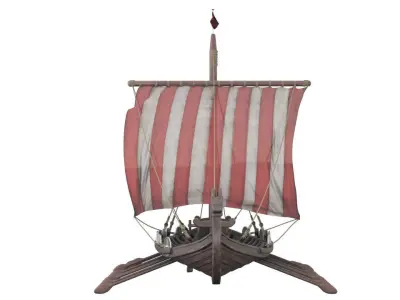 3D model Drakkar Viking Ship 3D model