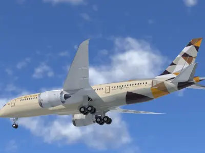 Boeing B- 787 Dreamliner Etihad Airlines High detailed model 3D model