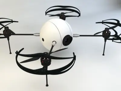 Drone with wheels Low-poly 3D model