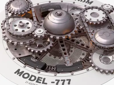 Gear Mechanism with Chains M1 3D model