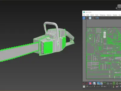 Chainsaw lowpoly Low-poly 3D model