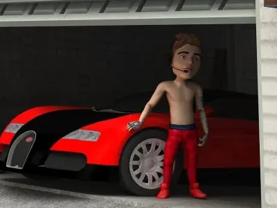 Bizzle justin bieber wearing pants and headset Low-poly 3D model