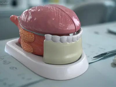Human Tongue Anatomy Model 3D model