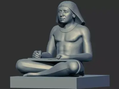 Ancient Egyptian seated writer scribe 3d printable model 3D print model