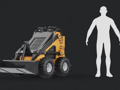 Skid Steer Loader Mini Yellow 3D model purchase