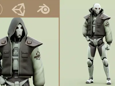 CYBORGTOPIA B-29  Rigged for Unreal Engine - Unity - MIXAMO 3D model