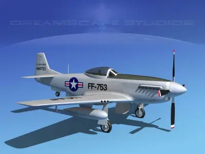 F-51D Mustang USAF 1 3D model